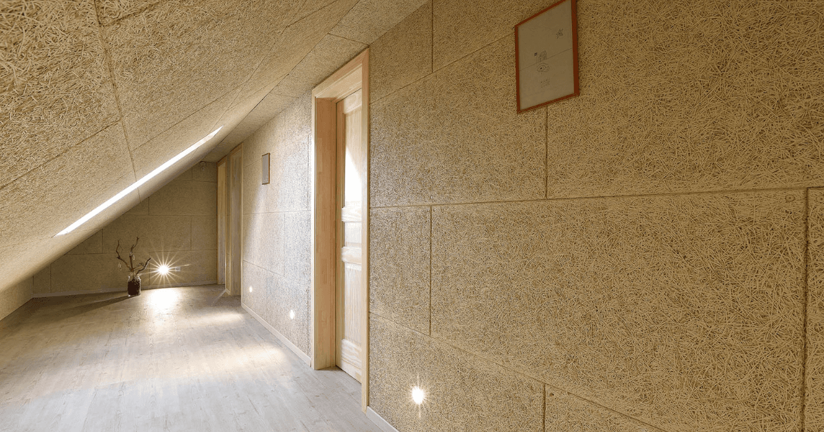 kamer met houtwolcementplaten